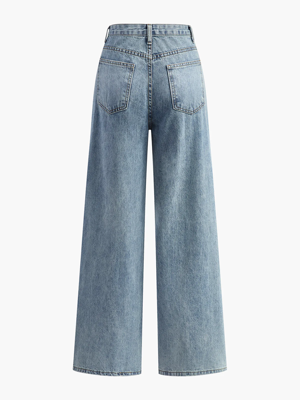 Asymmetric Waist Wide-Leg Jeans - Takermore