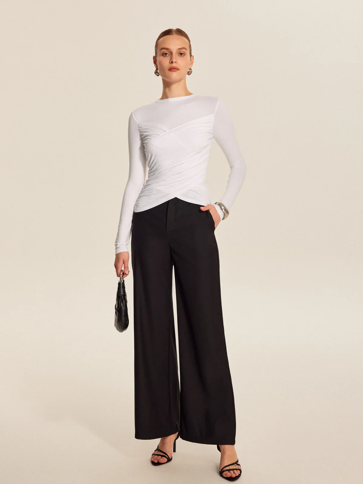 Twist-Front Long Sleeve Top - Takermore