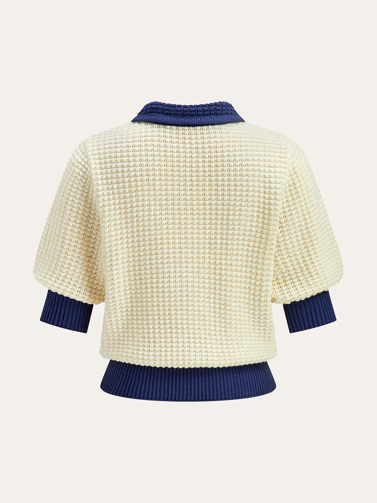 Crochet-Knit Polo Top - Takermore