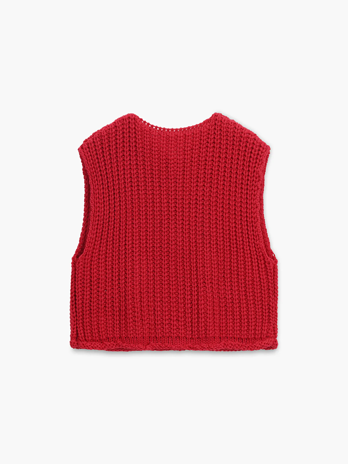 Crochet Button-Front Sweater Vest - Takermore