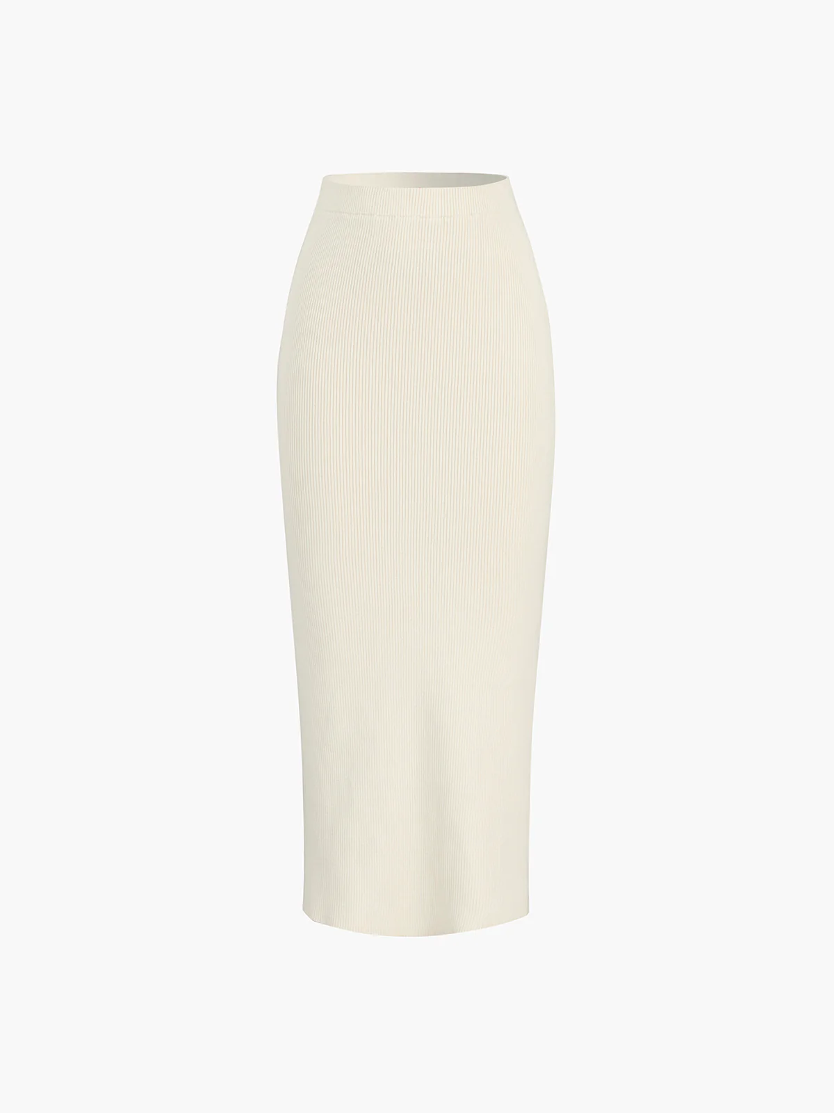 Rib Slit Maxi Skirt - Takermore