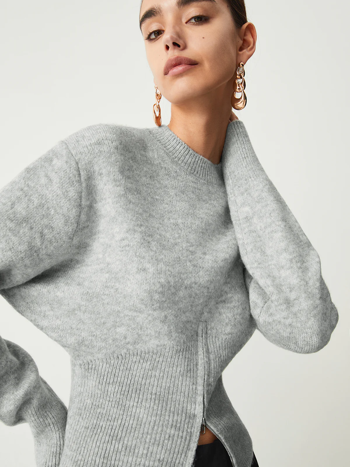 Half Zip Fuzzy Sweater - Takermore