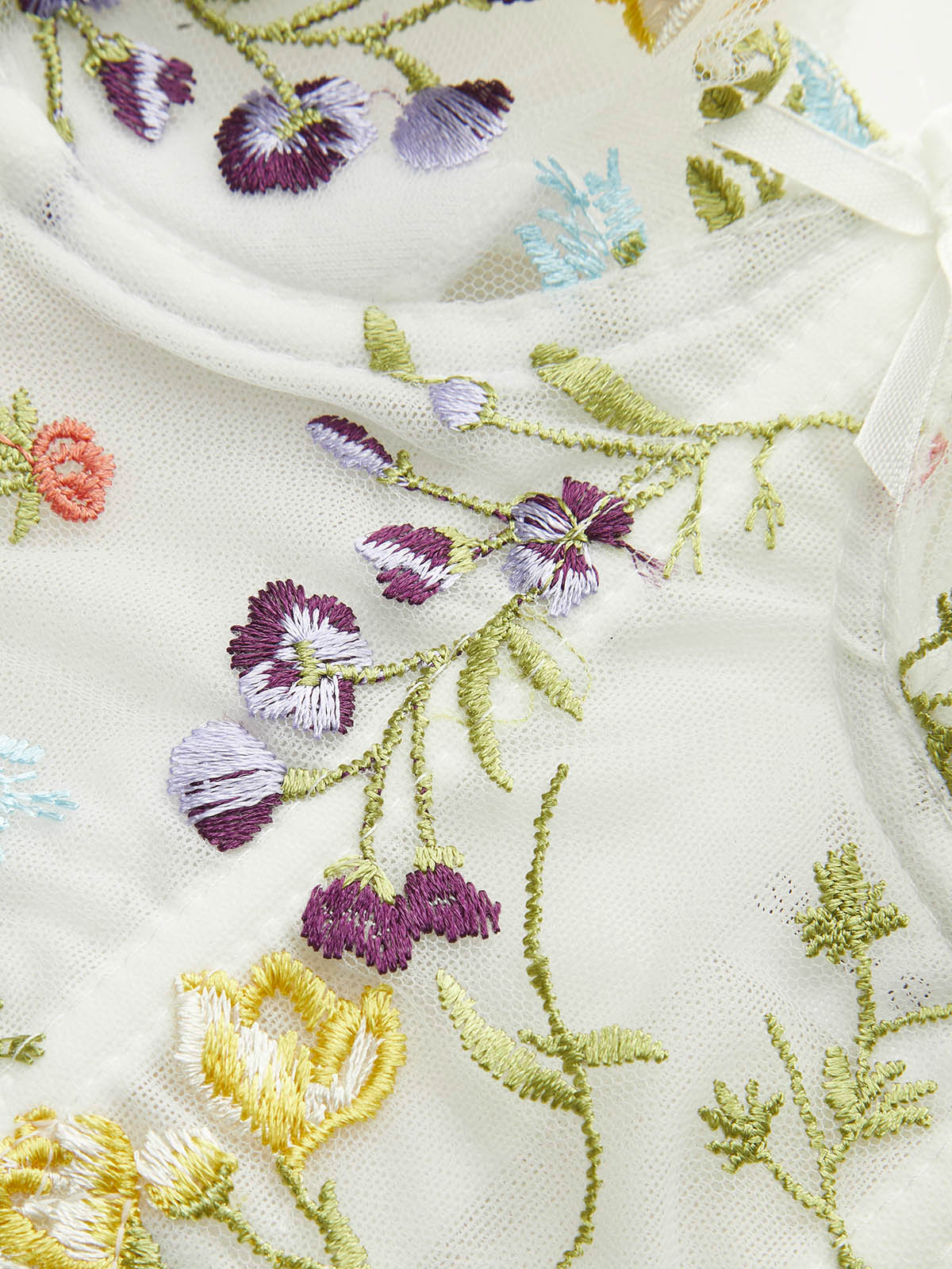 Semi-Sheer Embroidery Mesh Corset - Takermore