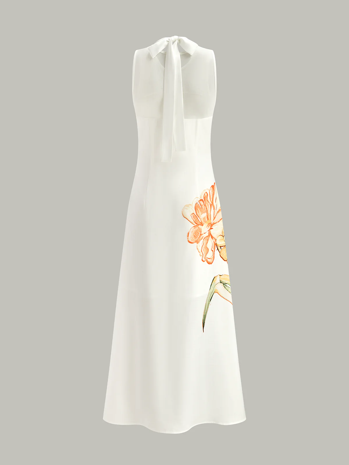 Floral Print Halter Neck Maxi Dress - Takermore