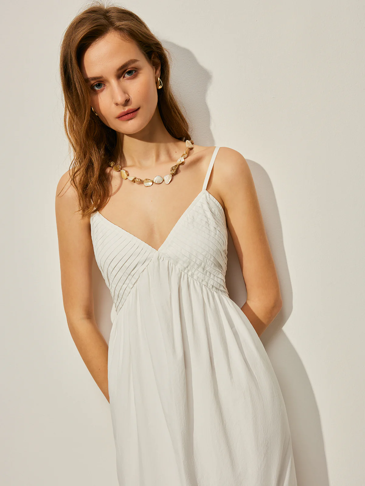 Cotton V-Neck Cami Dress - Takermore