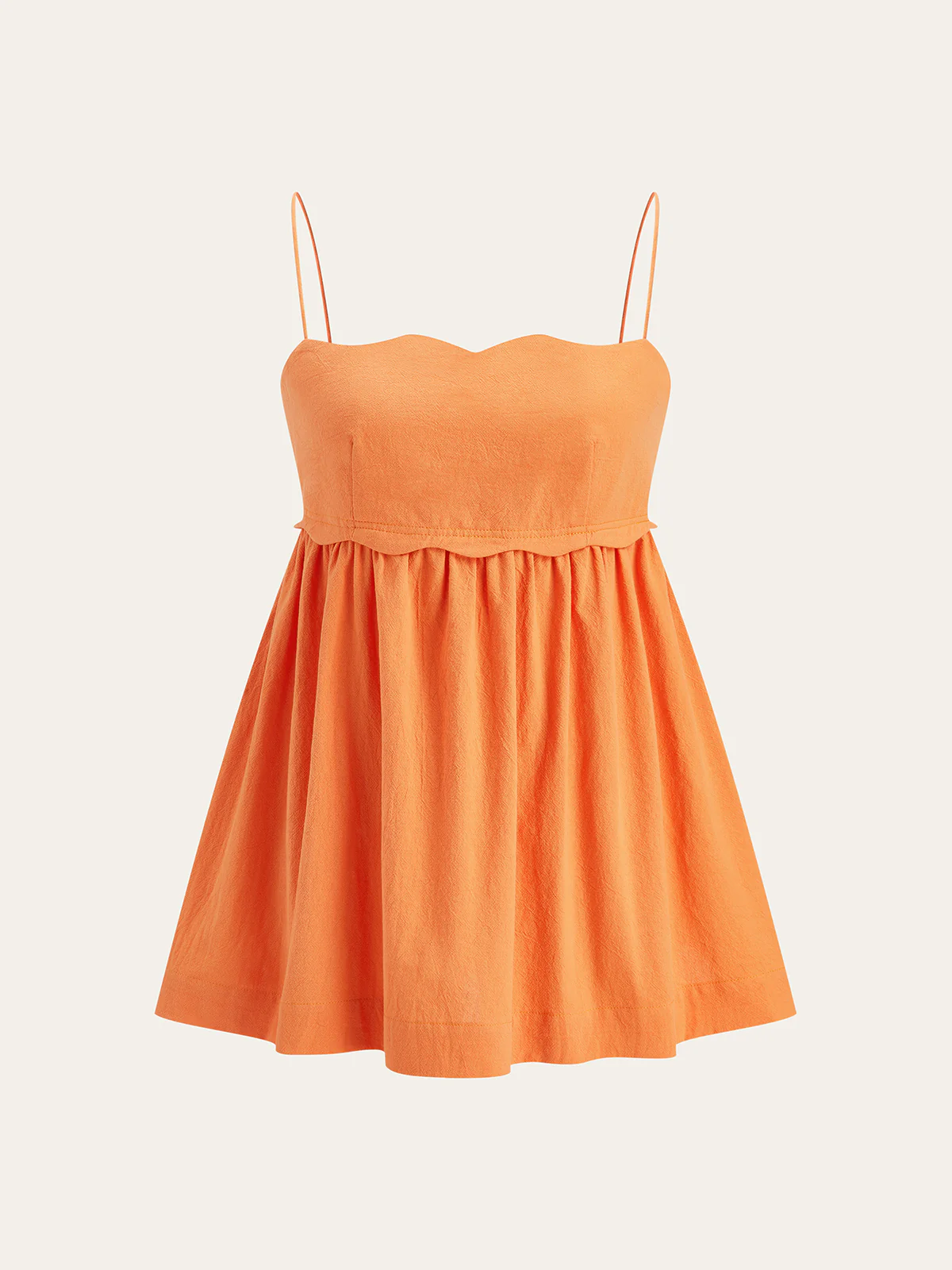 Scallop Hem Cami Top and Shorts Set - Takermore