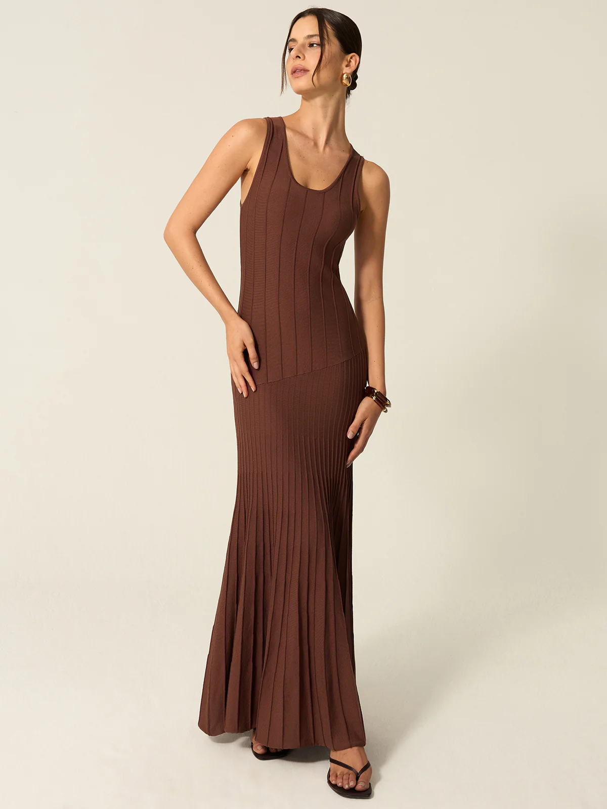 Ribbed Knit Maxi Dress - Takermore
