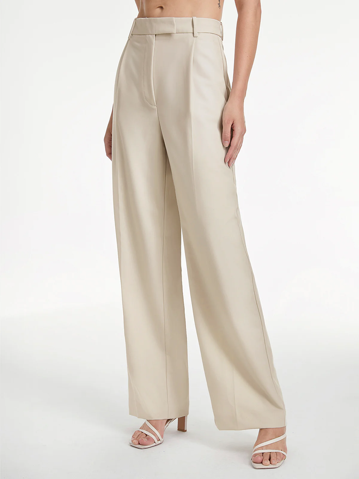 High Waisted Relaxed Fit Wide Leg Dress Pants - Takermore