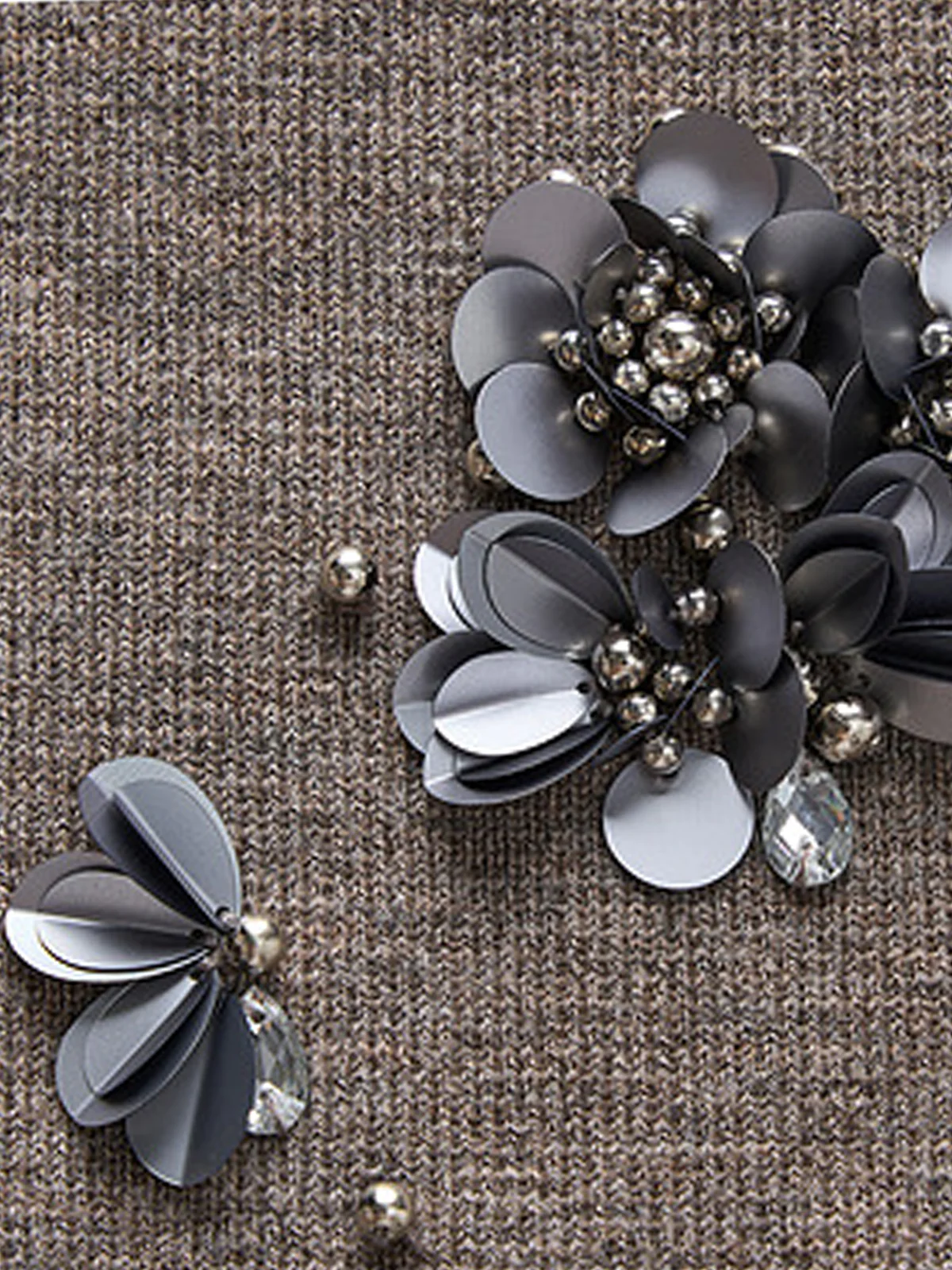 Wool-Blend Pleated Sequins Sweater Skirt - Takermore