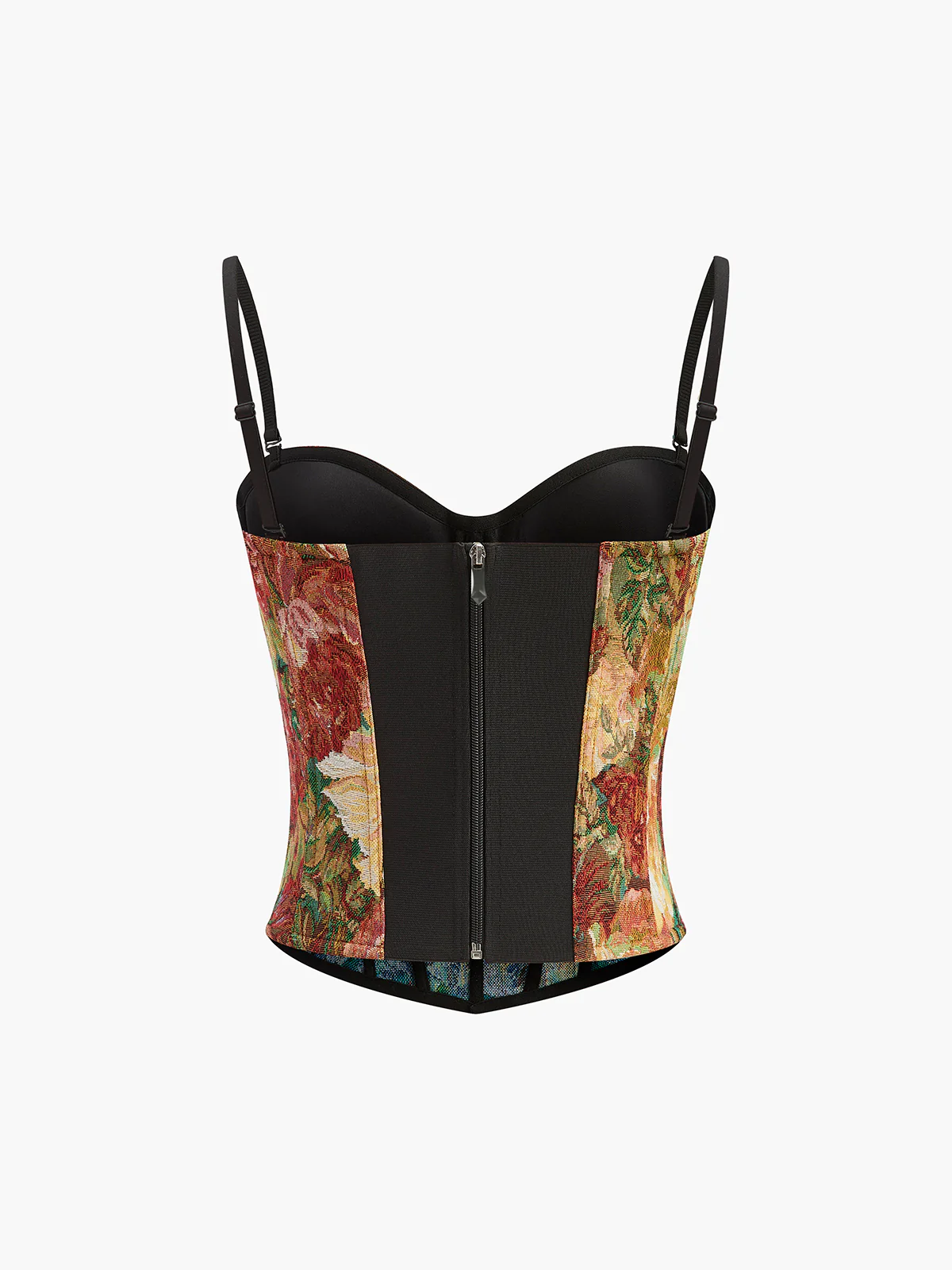 Floral Jacquard Bustier Corset Top - Takermore