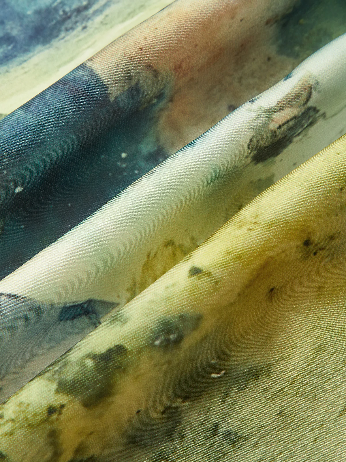 Satin Print V-Neck Cami Dress - Takermore