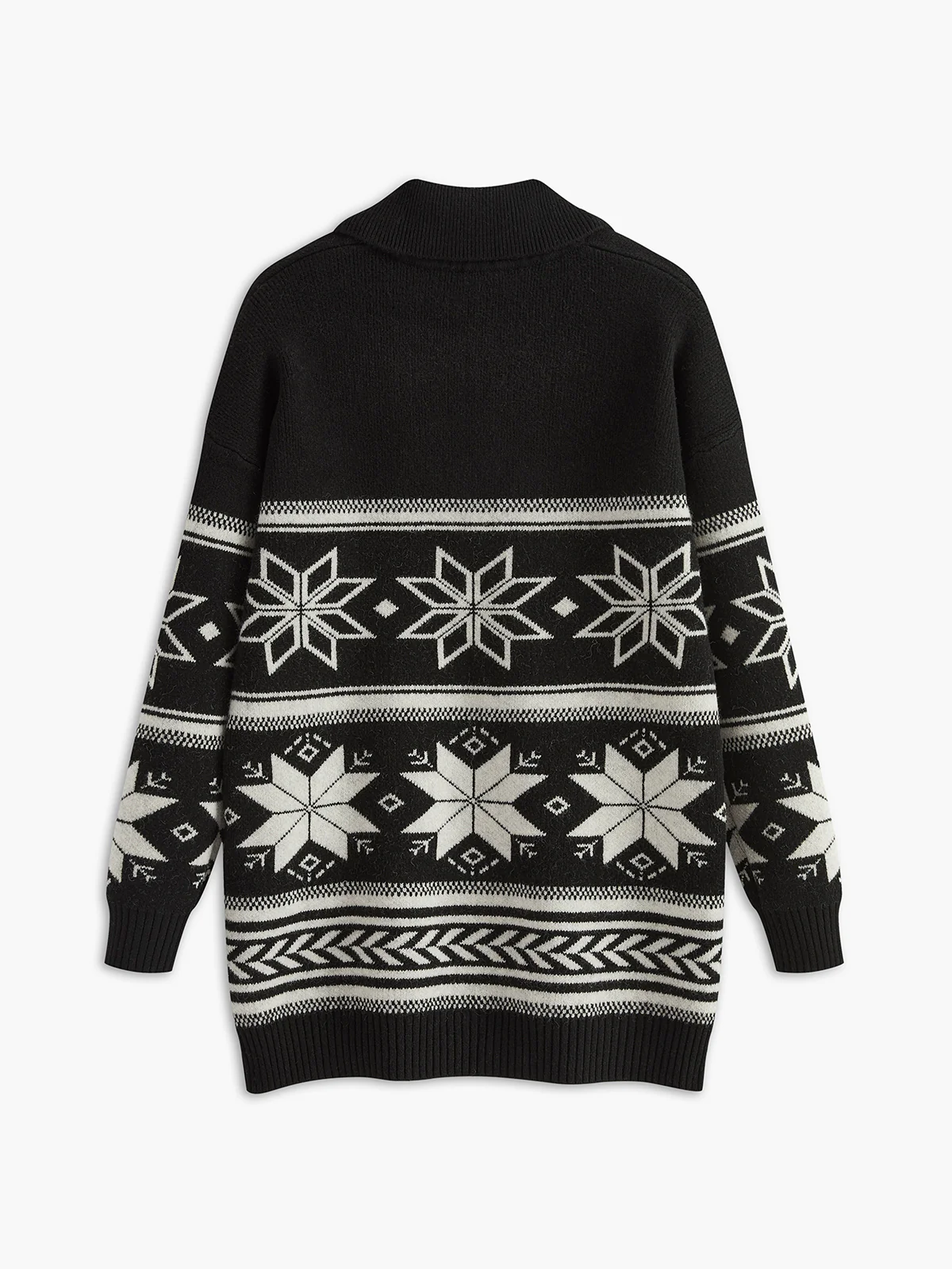 Jacquard Zipper Lapel Sweater - Takermore