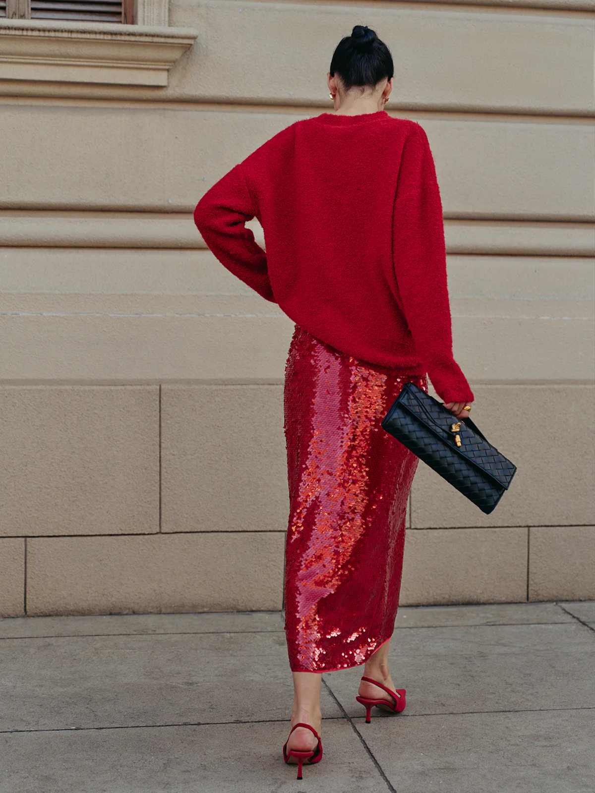 Elegant Plain Sequins Skirt - Takermore