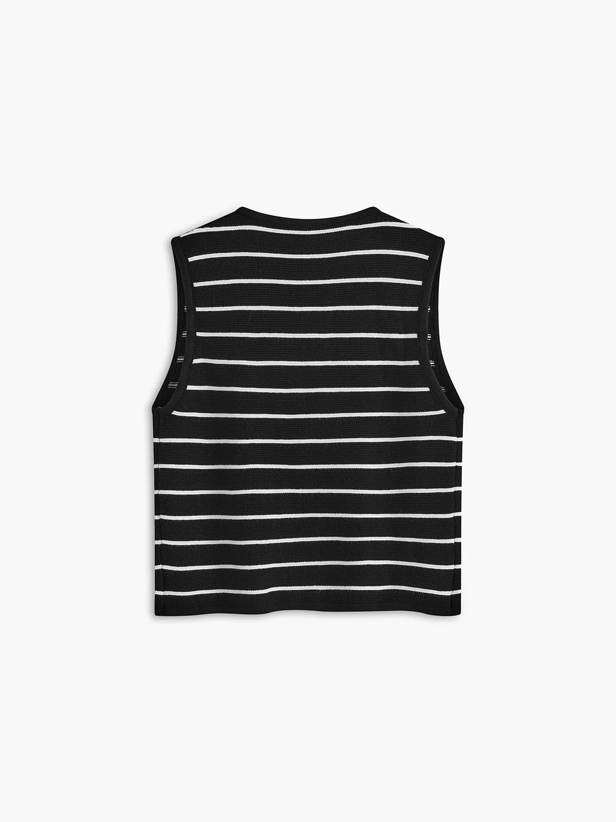 Striped V-Neck Tie Front Sweater Vest - Takermore