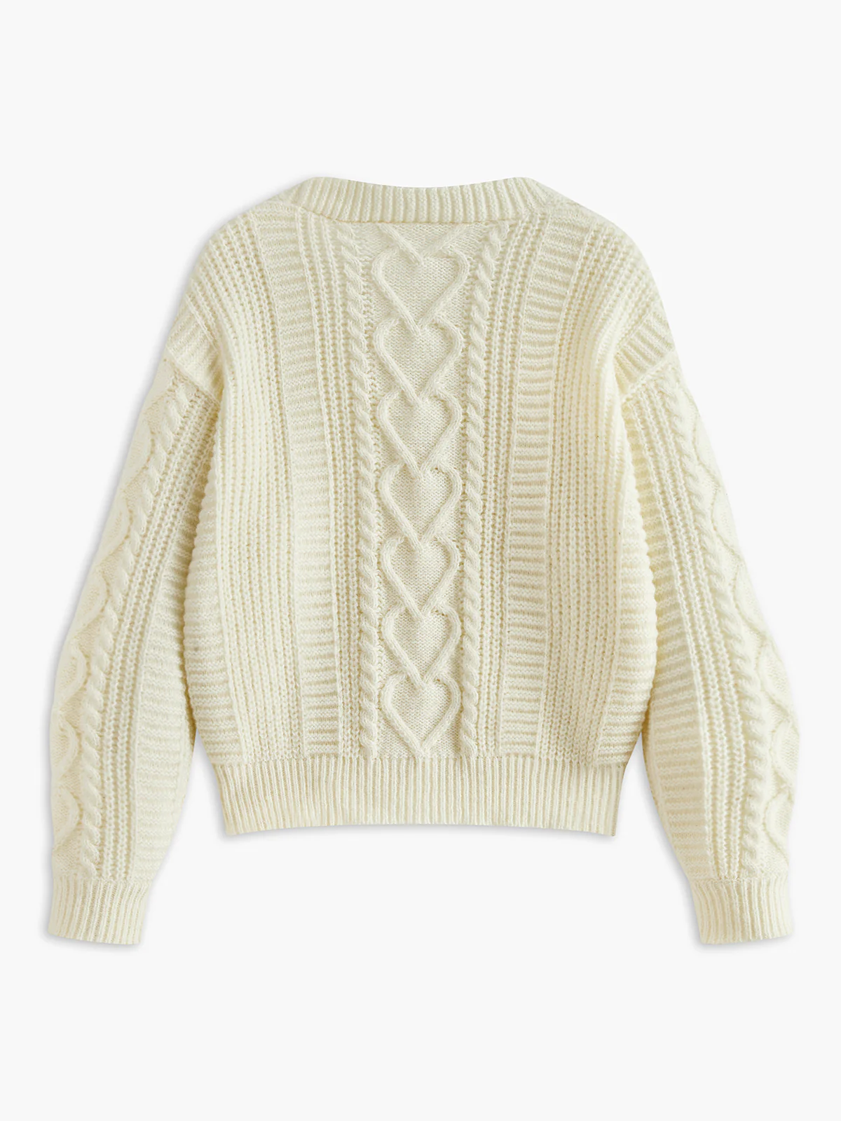 V-Neck Button Mechanism Cable Cardigan - Takermore