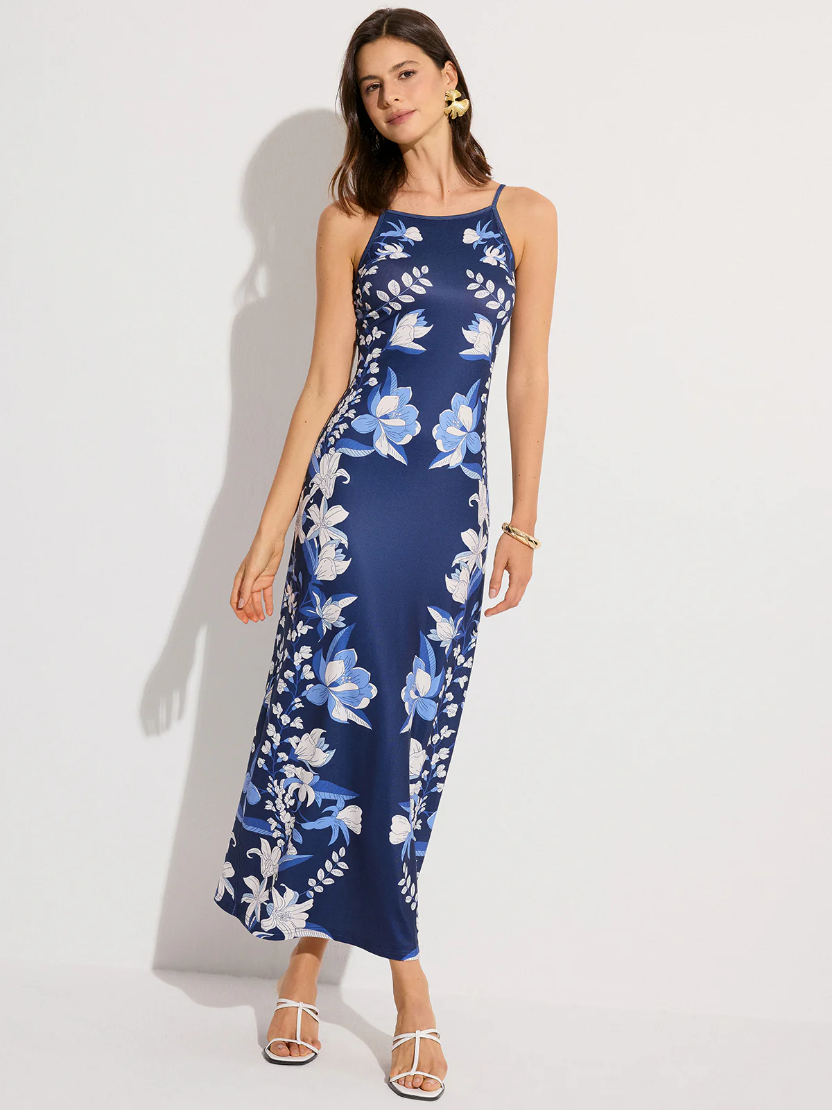 Floral Print Maxi Dress - Takermore