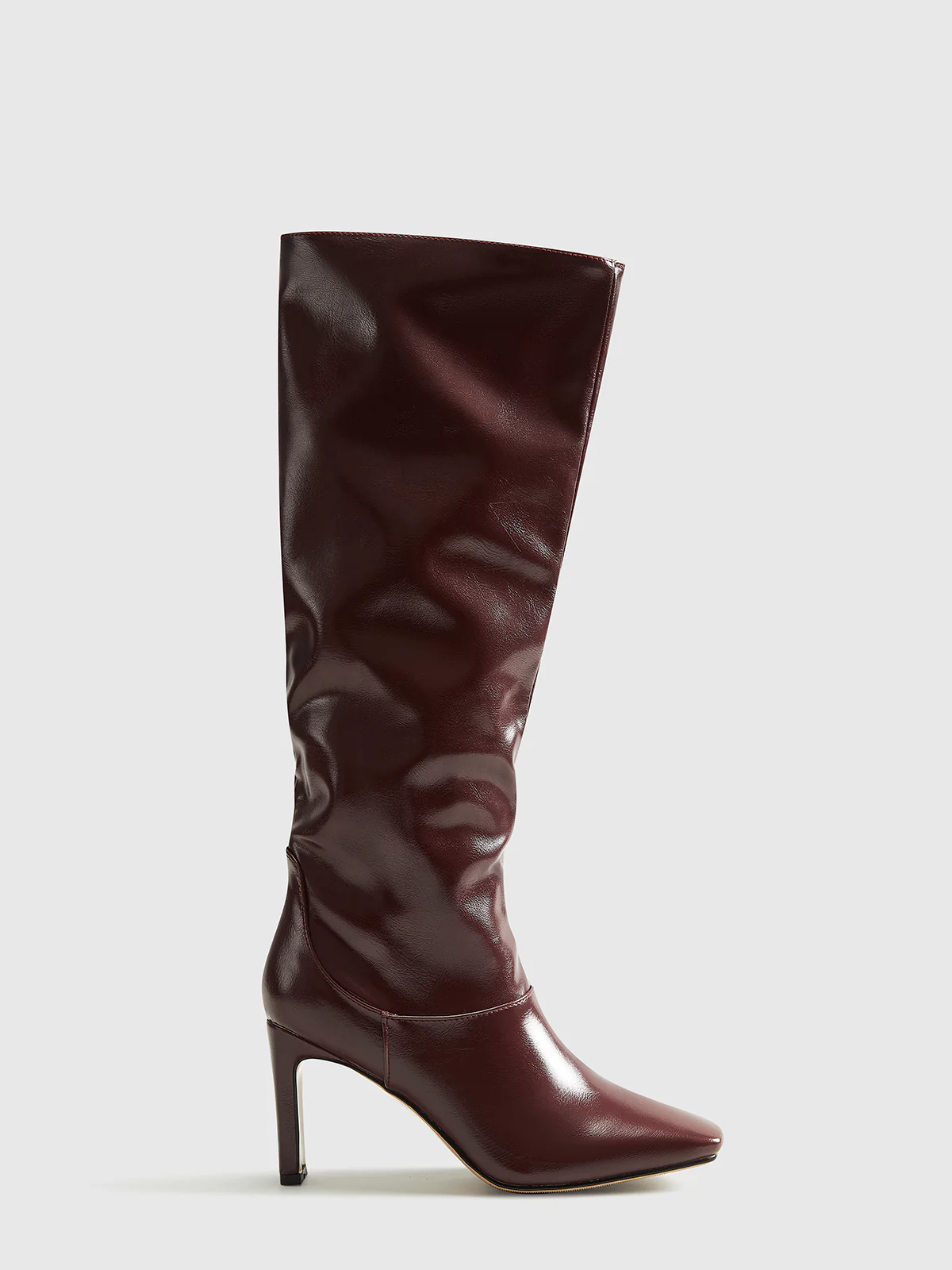 High-Heel Square Toe Knee-High Boots - Takermore