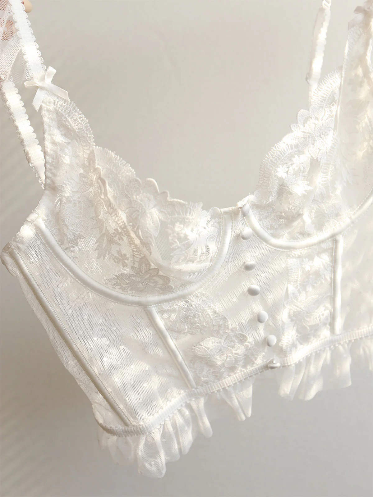 Floral Sheer Lace Mesh Corset Crop Top - Takermore