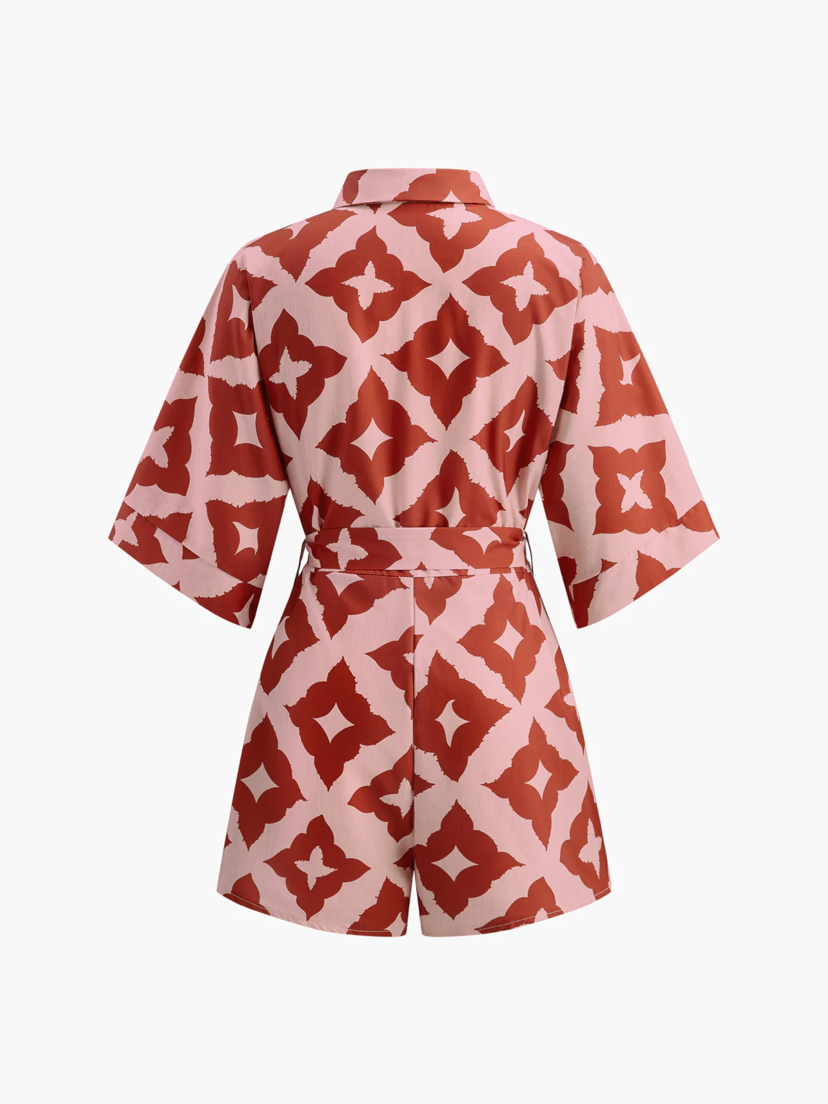 Floral Print Shirt Jumpsuit - Takermore