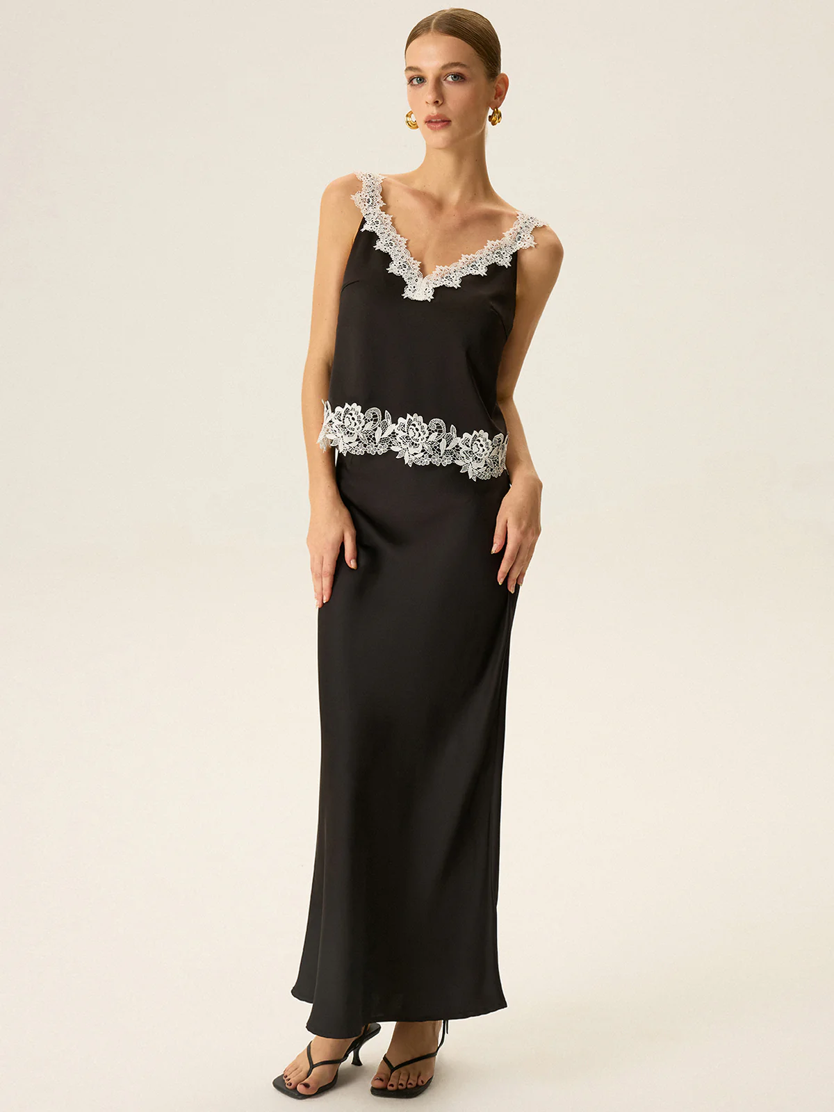 Semi-Sheer Lace Trim Cami Top - Takermore