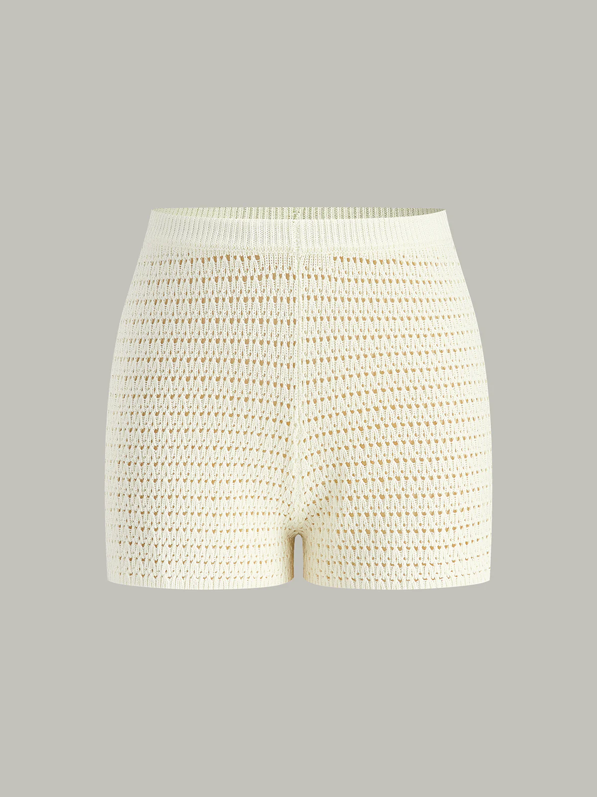 Semi-Sheer Crochet Knit Shorts - Takermore
