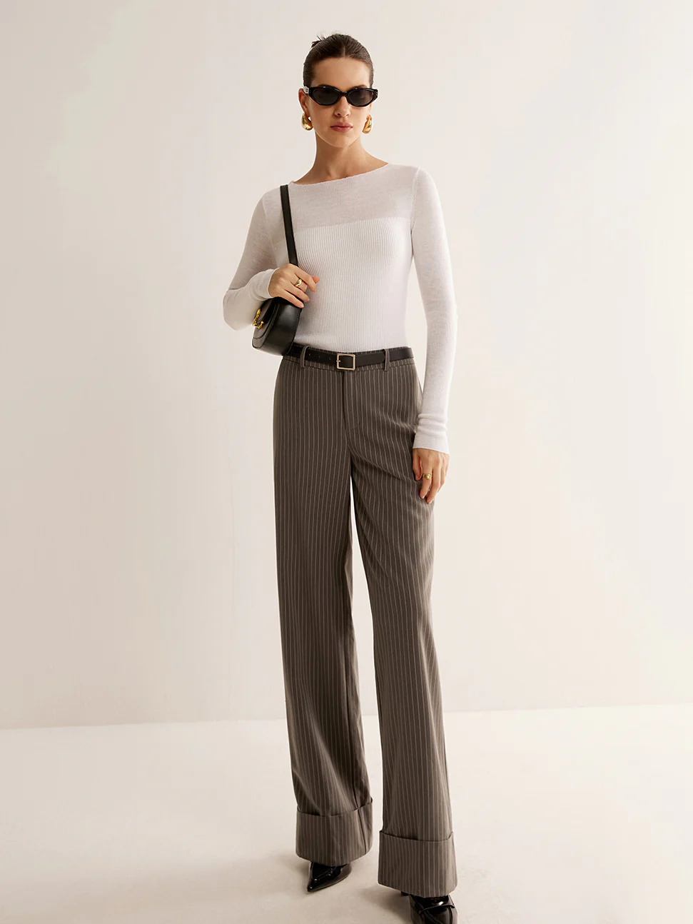 Wool-Blend Panel Slim Sweater - Takermore