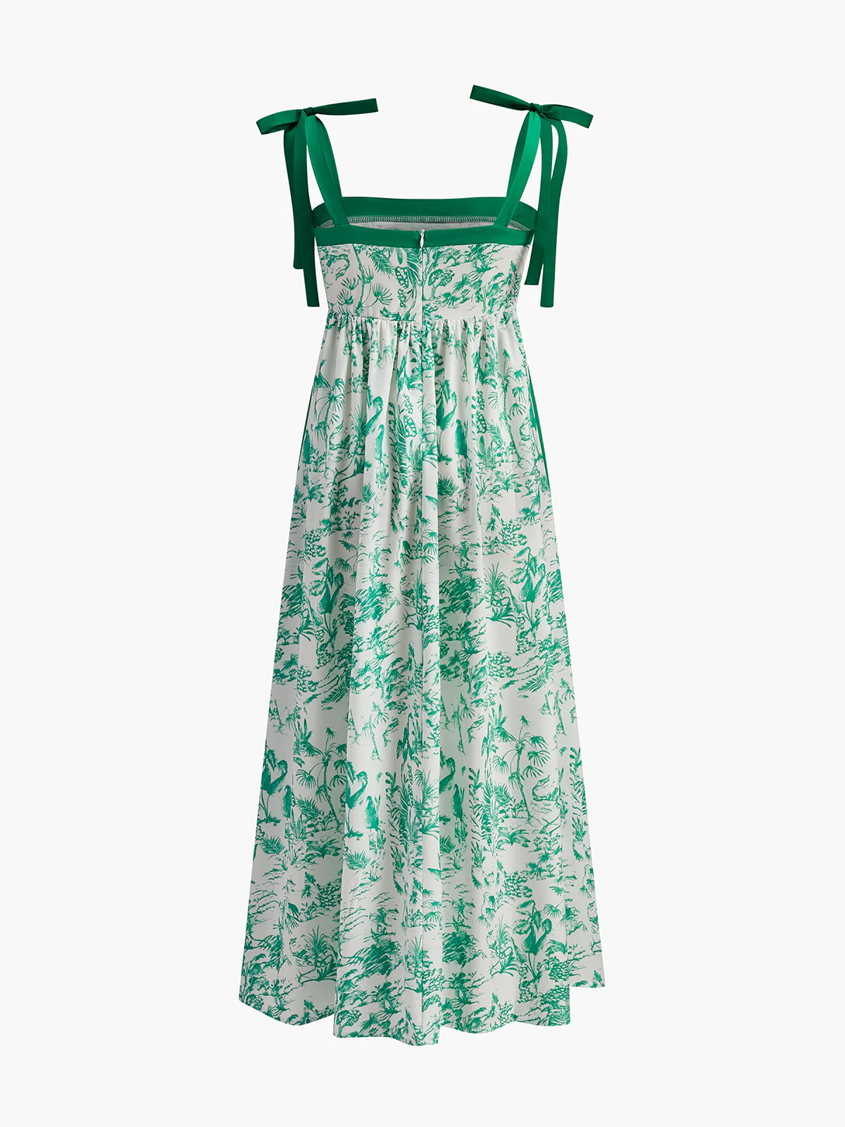 Contrast Binding Tie-Strap Floral Dress - Takermore