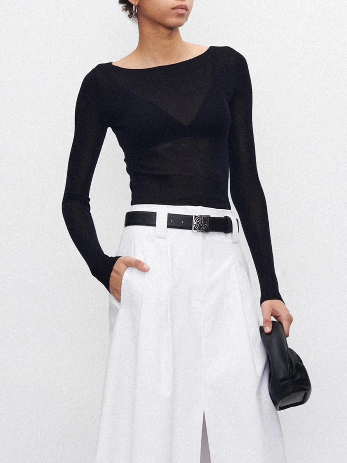 Wool-Blend Skinny Sheer Sweater - Takermore