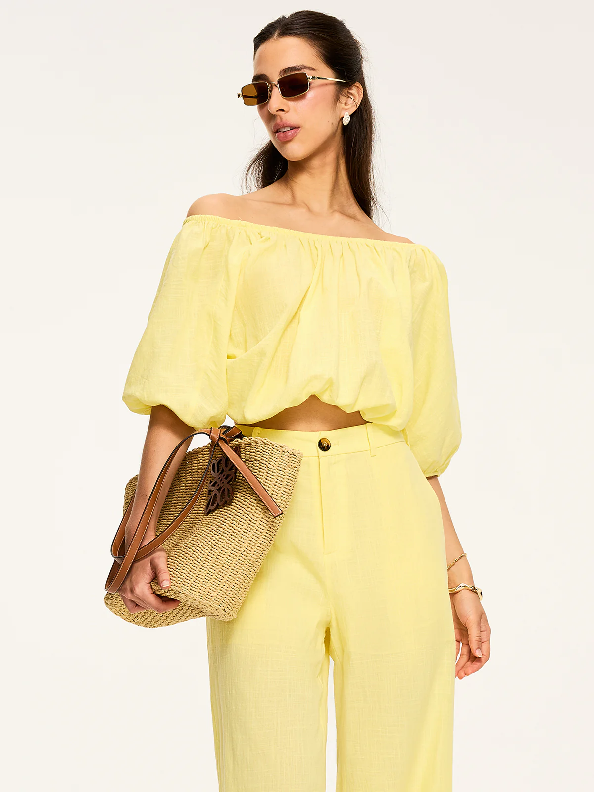 Puff-Sleeve Back-Tie Blouse - Takermore