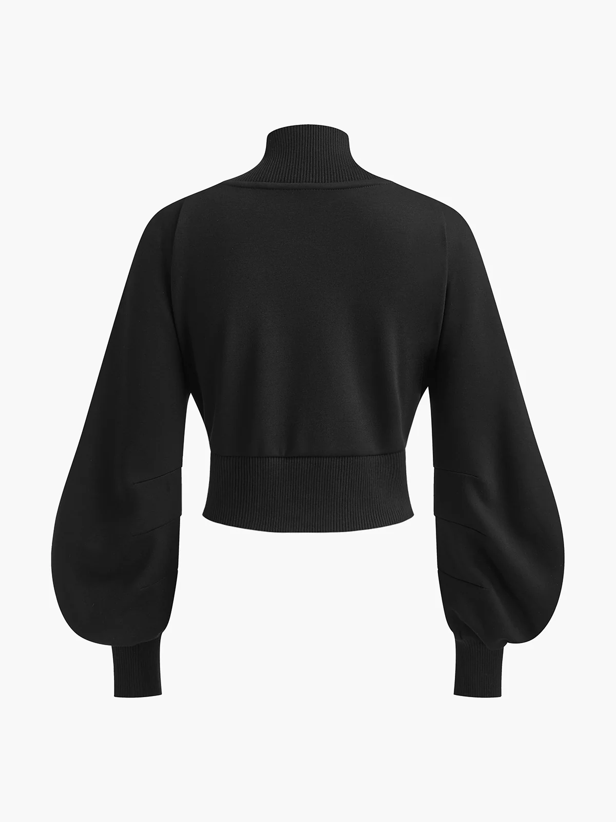 Puff-Sleeve Denim Panel Slim Jacket - Takermore