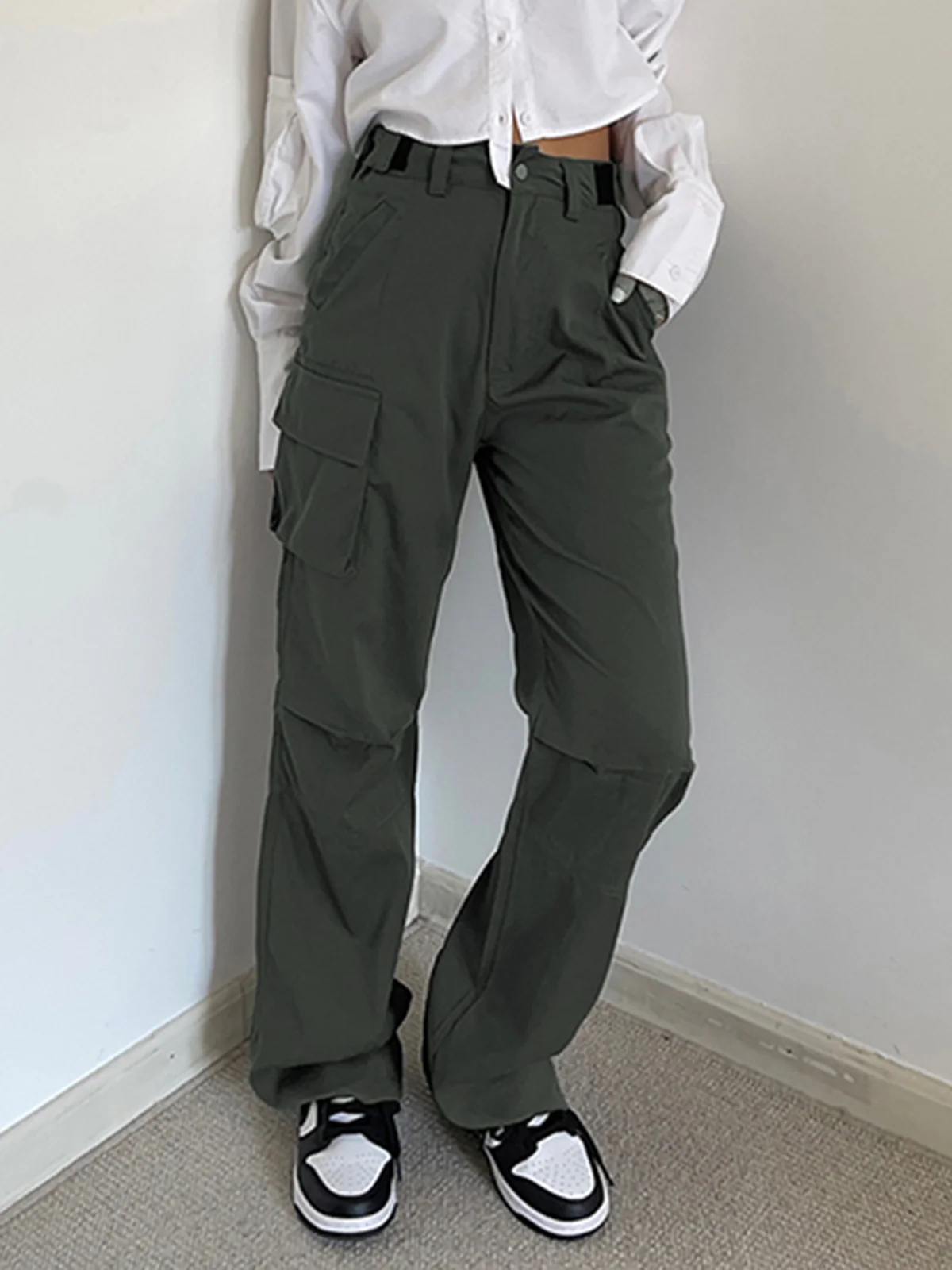 Everyday Double Pockets Cargo Parachute Pants - Takermore