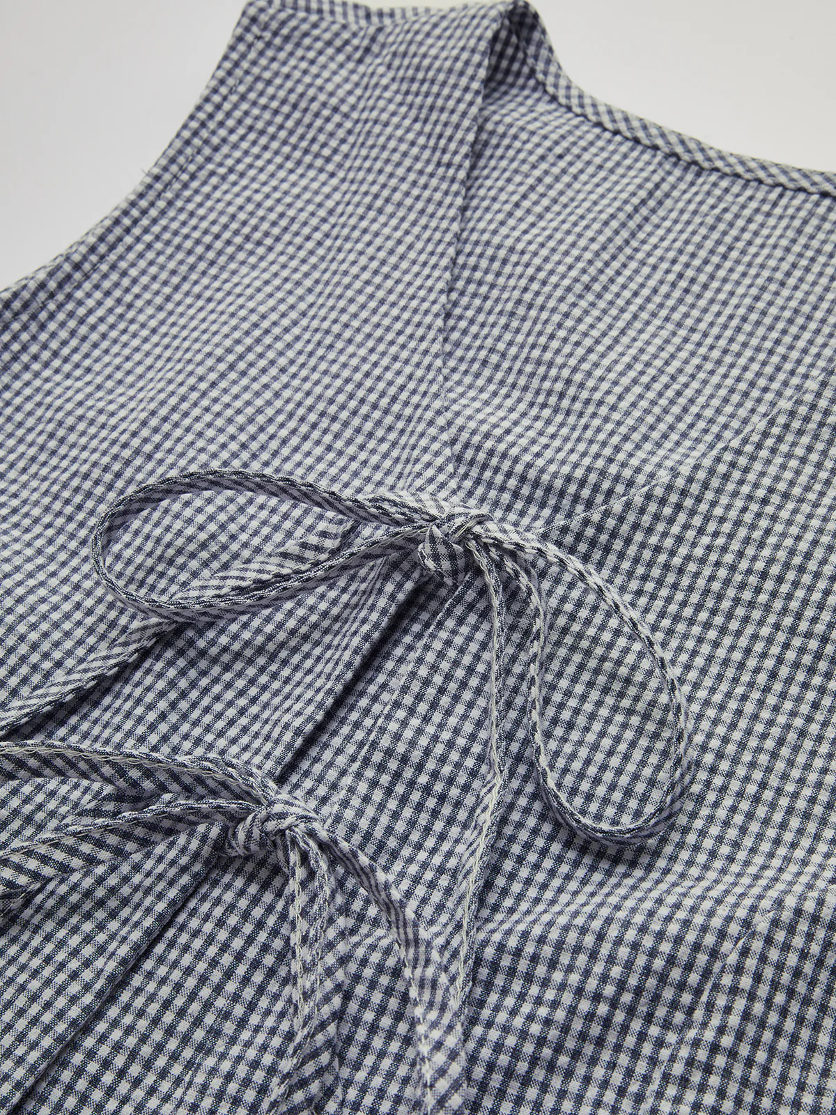 Plaid Knotted V-Neck Vest - Takermore