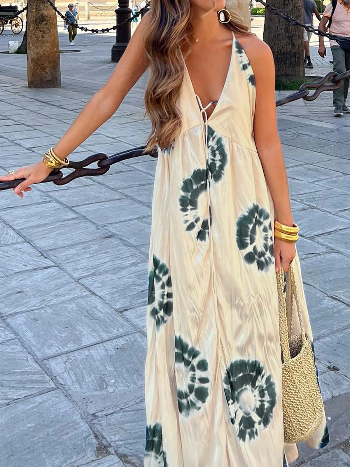 Ink Ripple Leisure Long Dress - Takermore