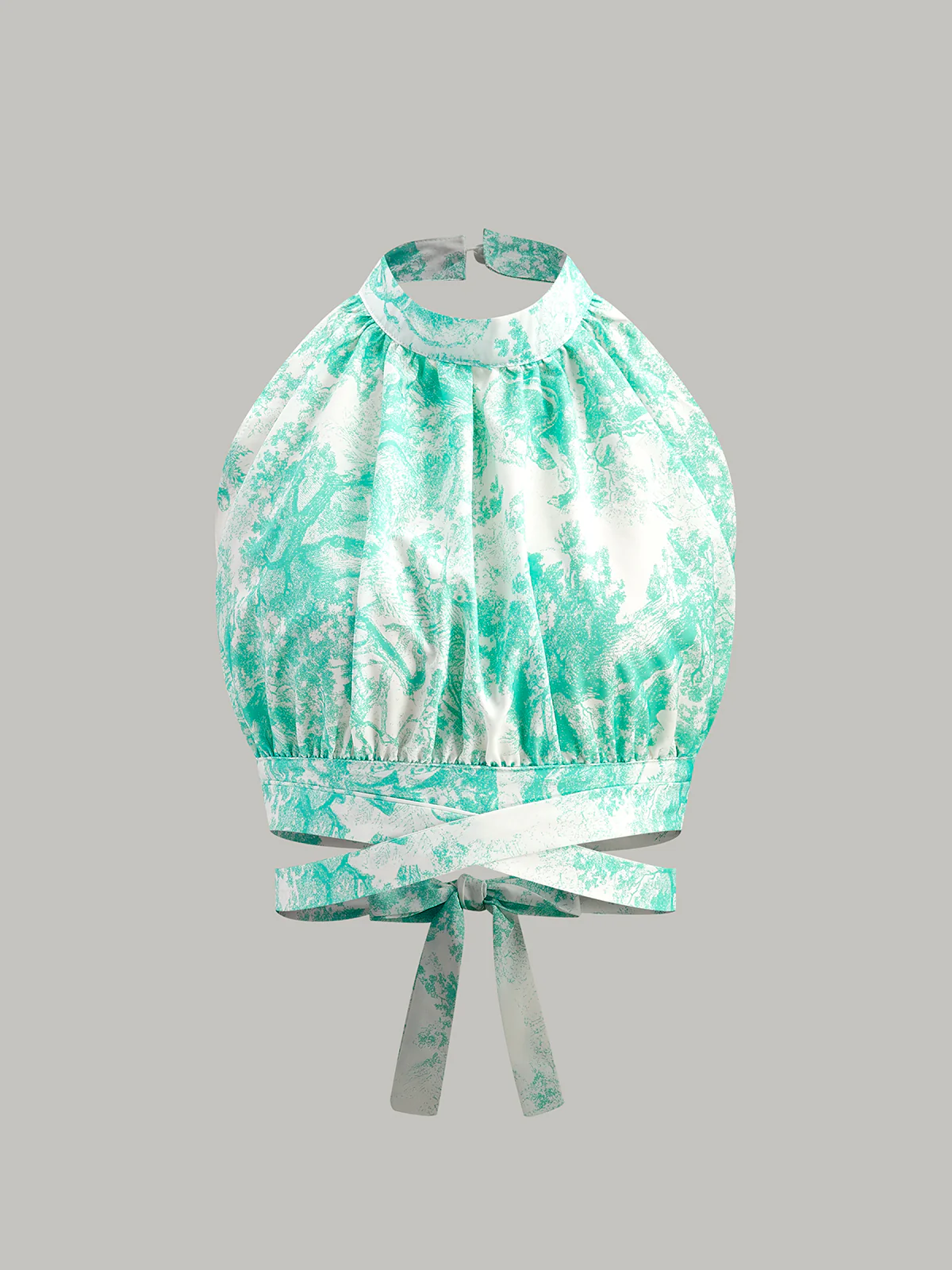 Halter Neck Backless Button-Front Skirt Set - Takermore