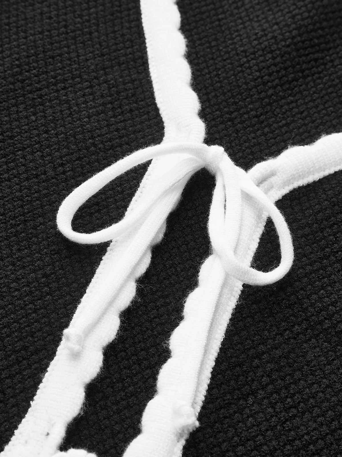 Scalloped Trim Tie Front Vest - Takermore