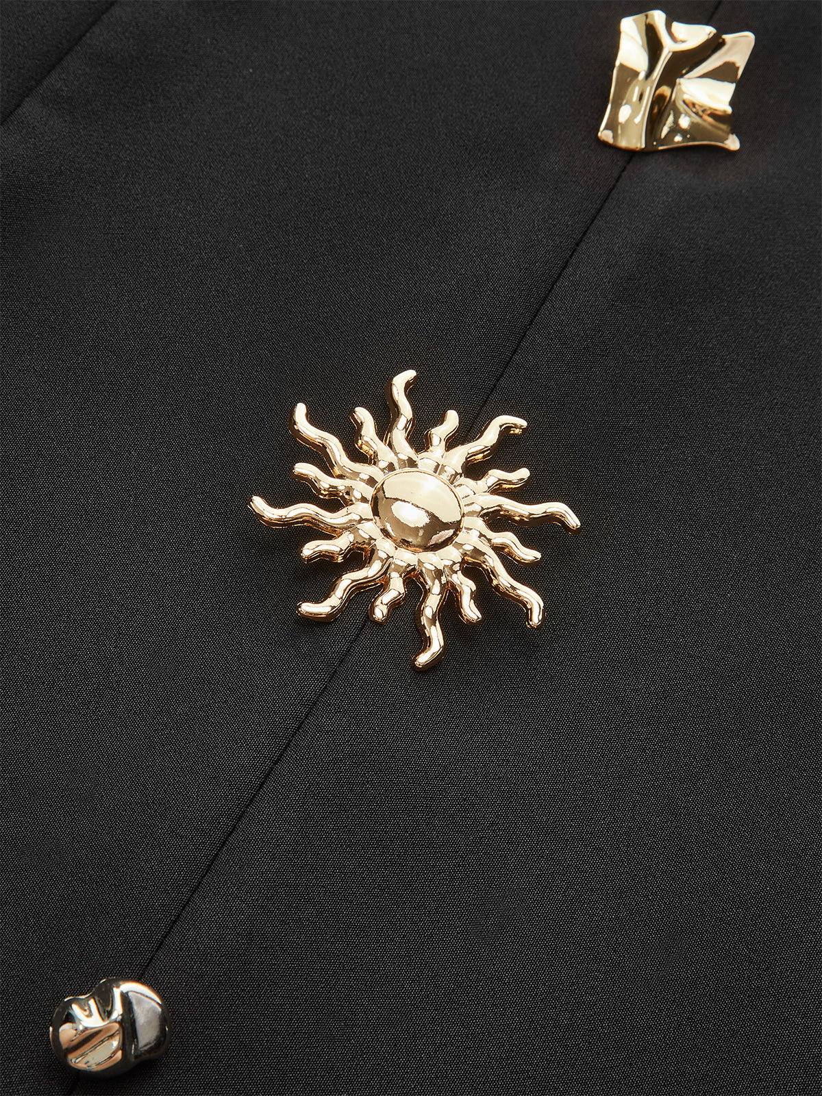 Metal Button Halter Dress - Takermore