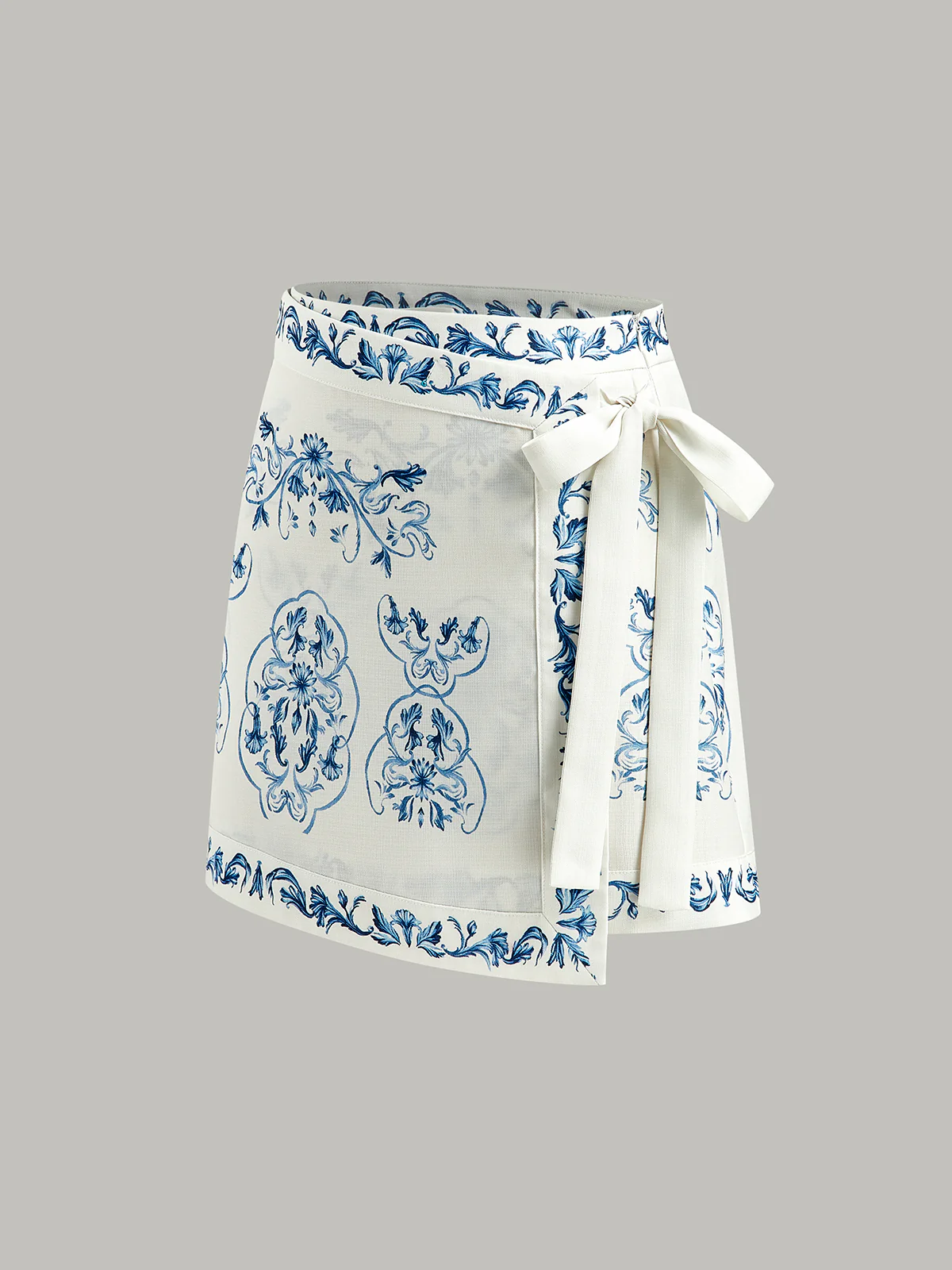 Floral Print Tie-Waist Wrap Skirt - Takermore
