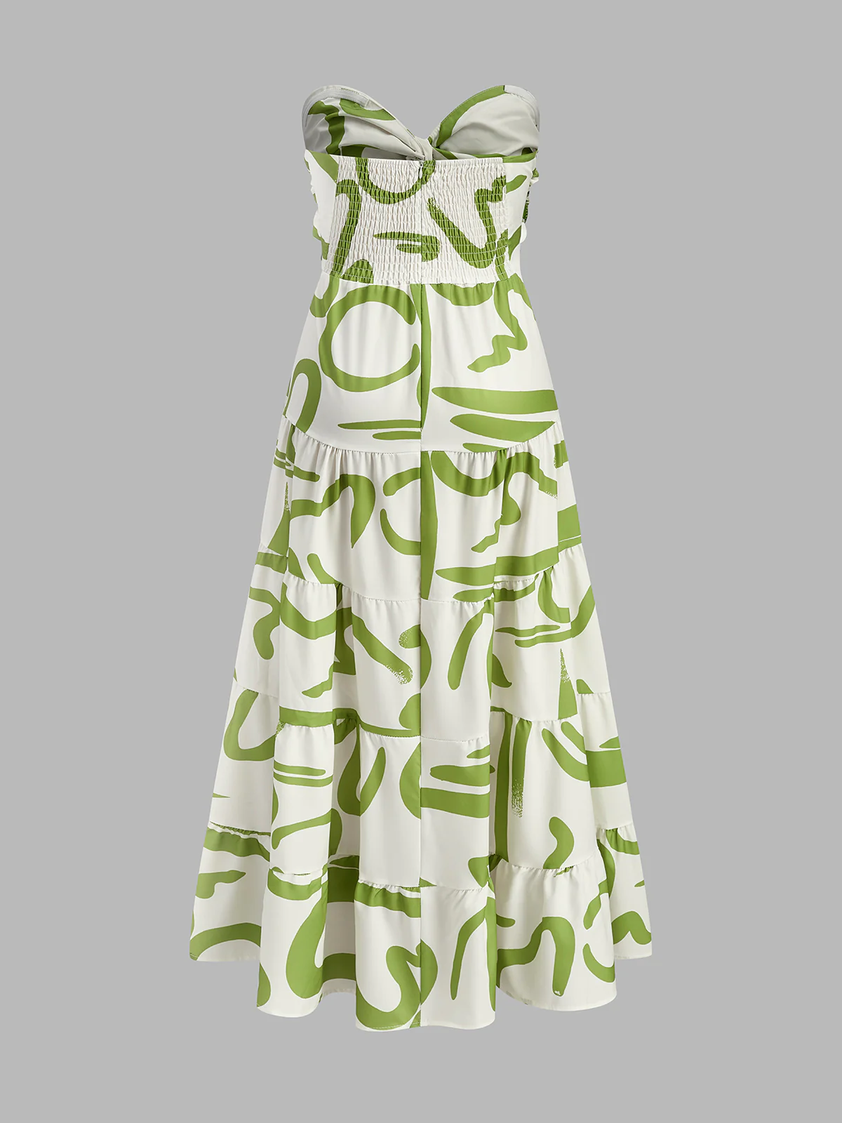 Twist Front Strapless Pleated Dress - Takermore