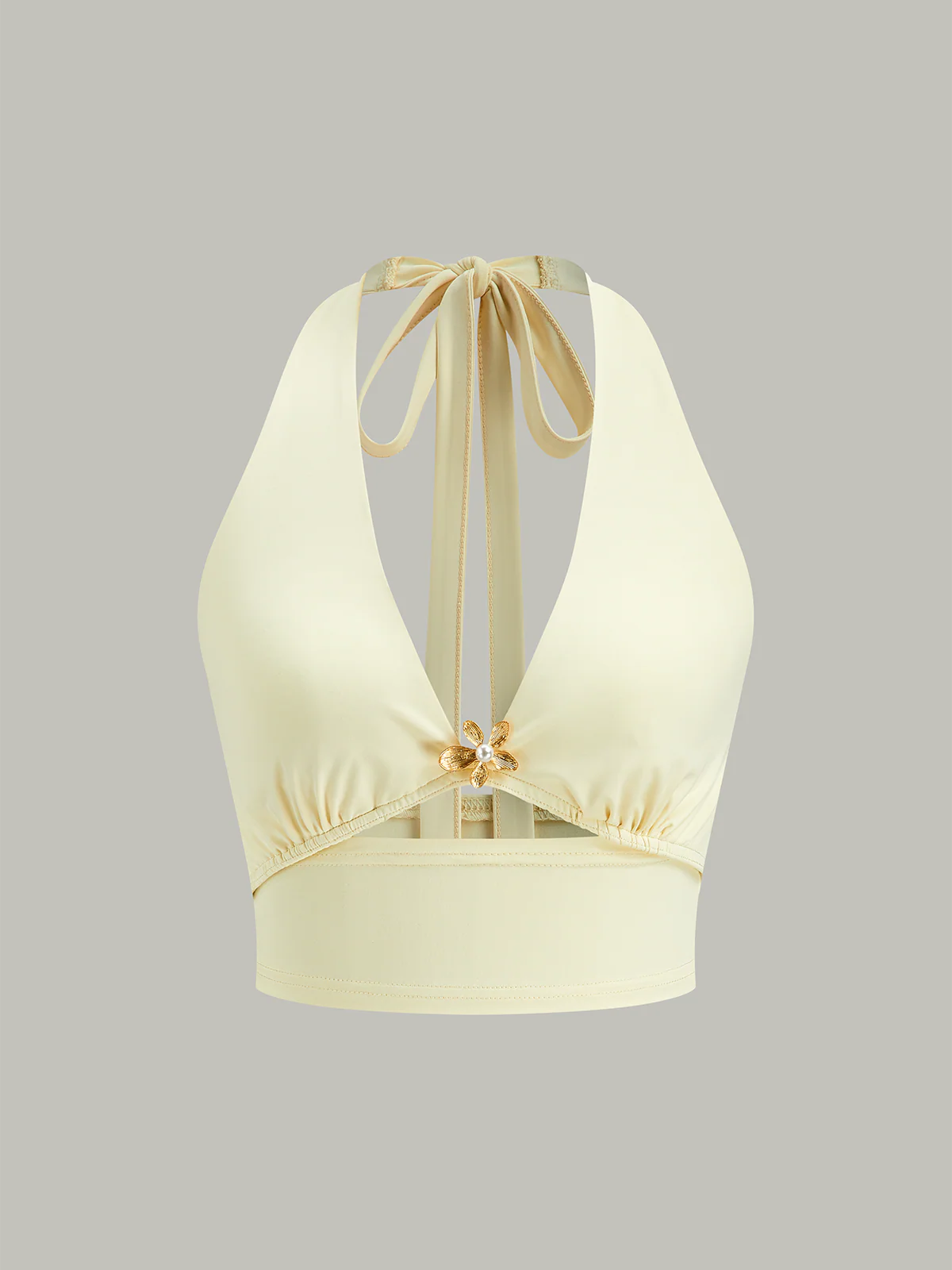 Halter Neck Crop Top and Mesh Paneled Skirt Set - Takermore