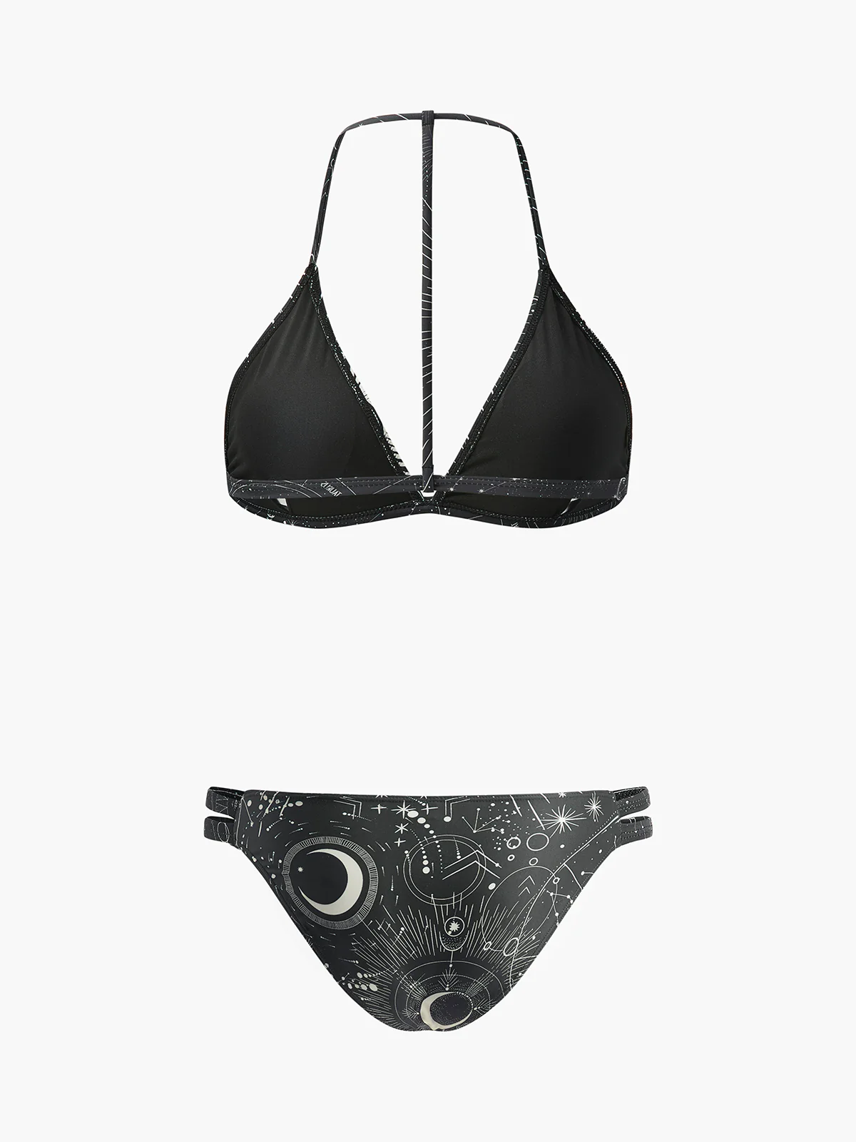 Astrology Print Halter Bikini Set - Takermore