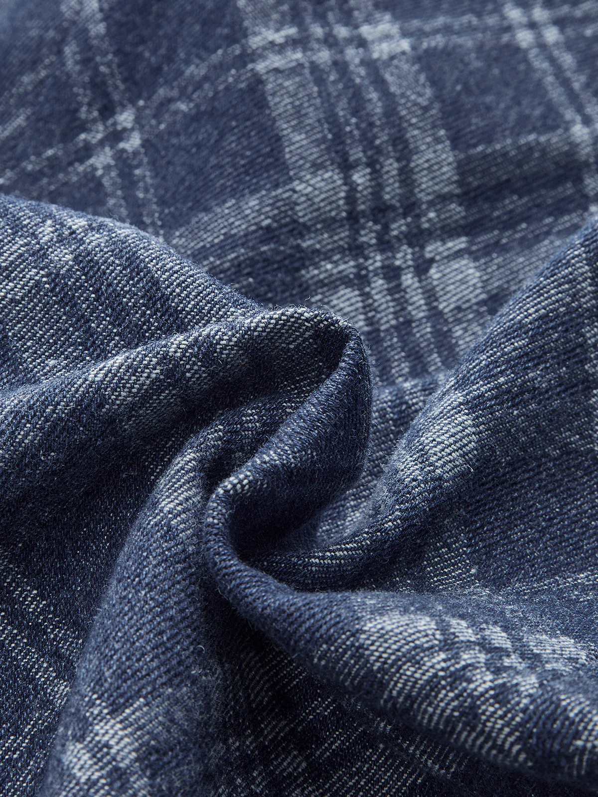 Checkered Print Mid-Waist Denim Short - Takermore