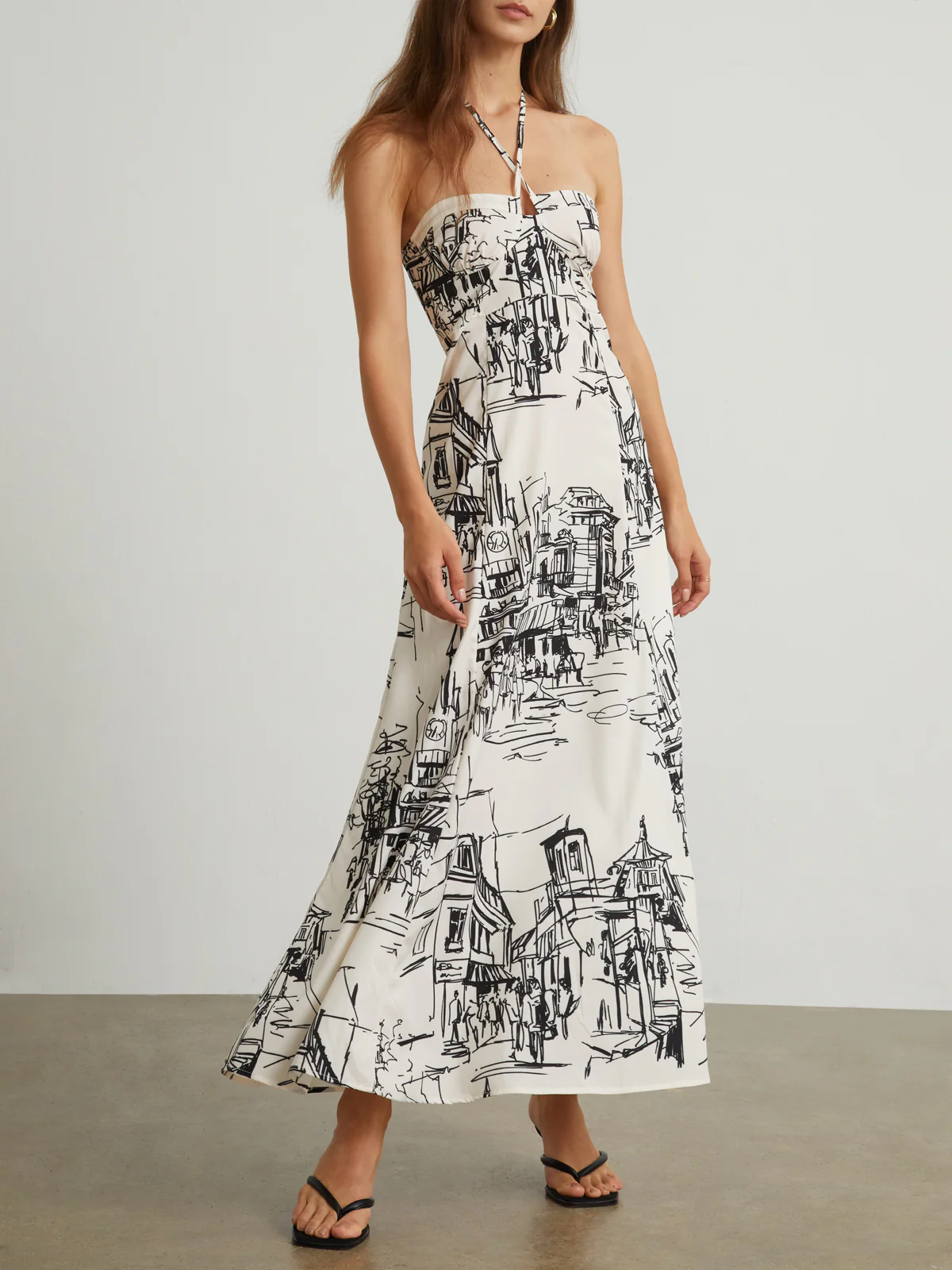 Paris Street Halter Long Dress - Takermore