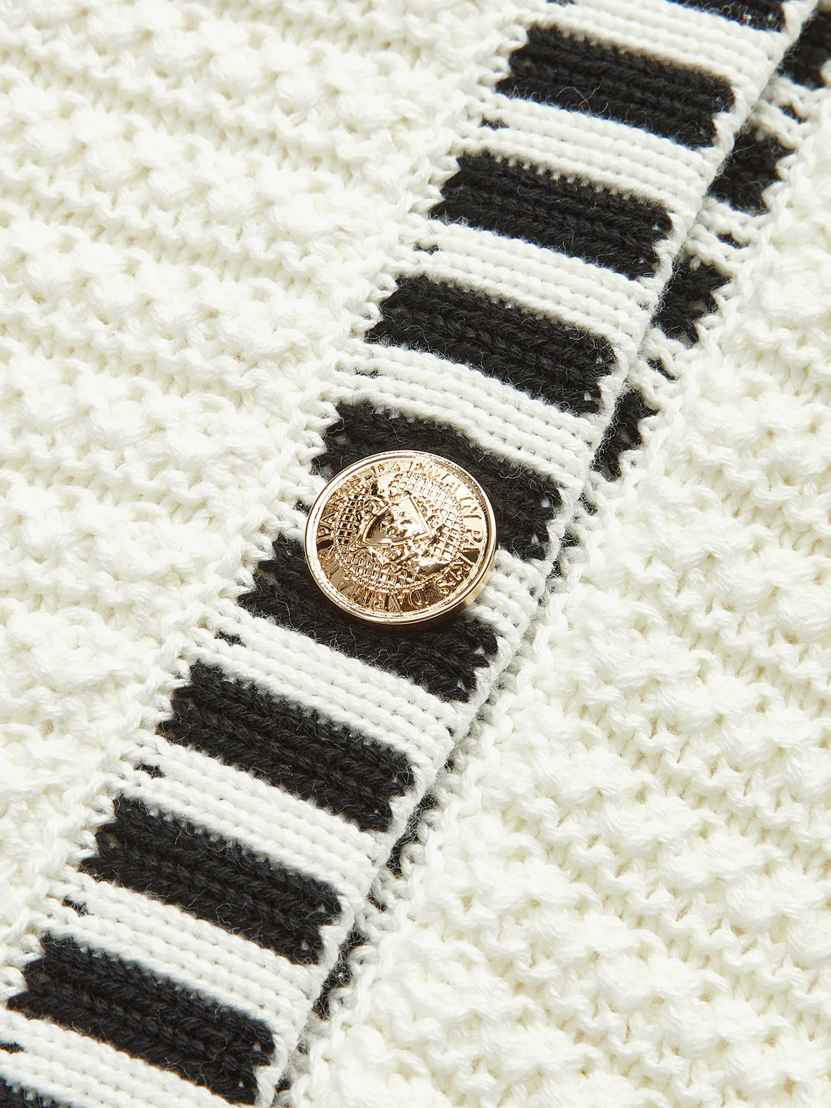 Button Striped Trim Knit Vest - Takermore