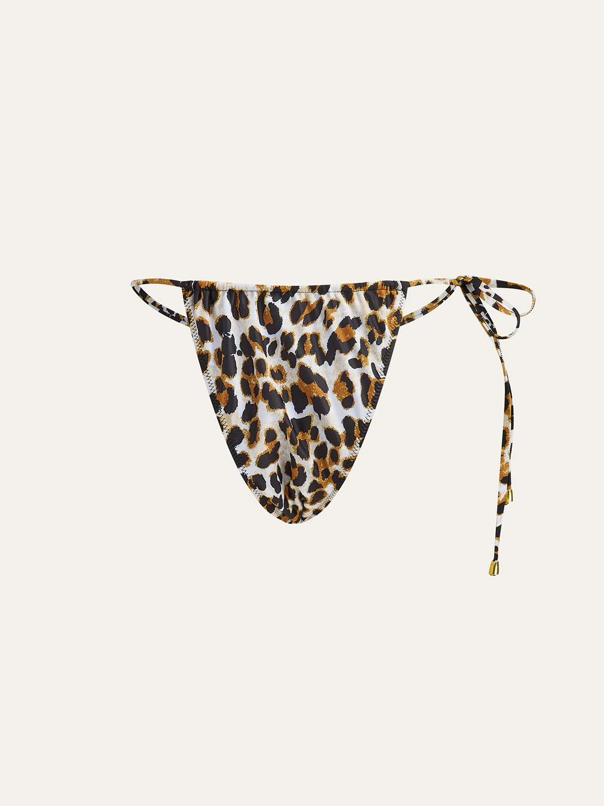 Leopard Print Tie-Side Bikini Bottom - Takermore
