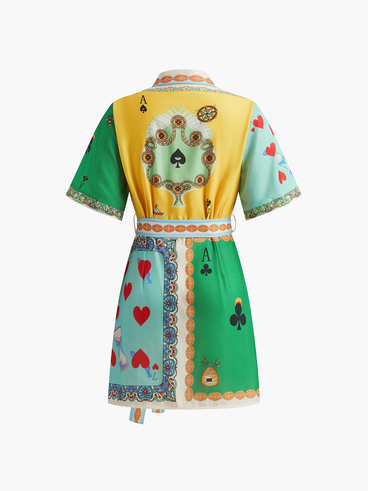 Print Belted Polo Dress - Takermore