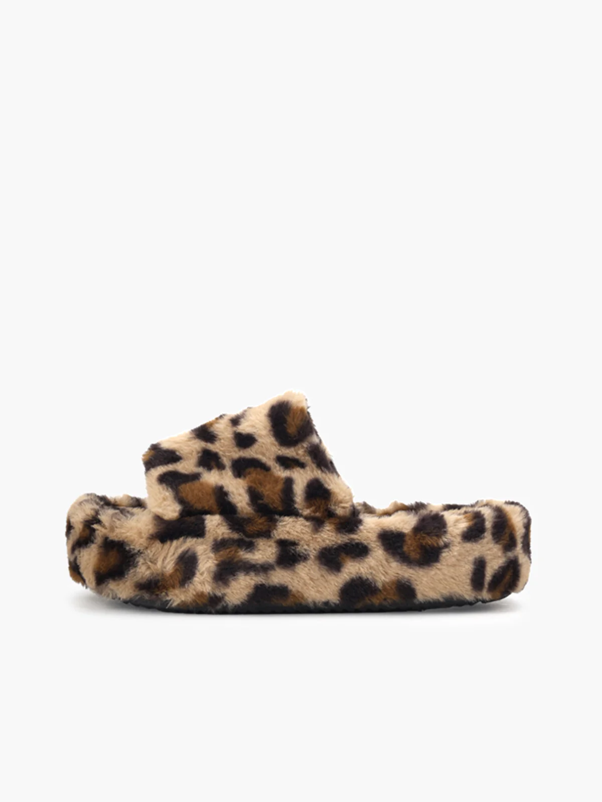 Leopard Fuzzy Platform Slippers - Takermore