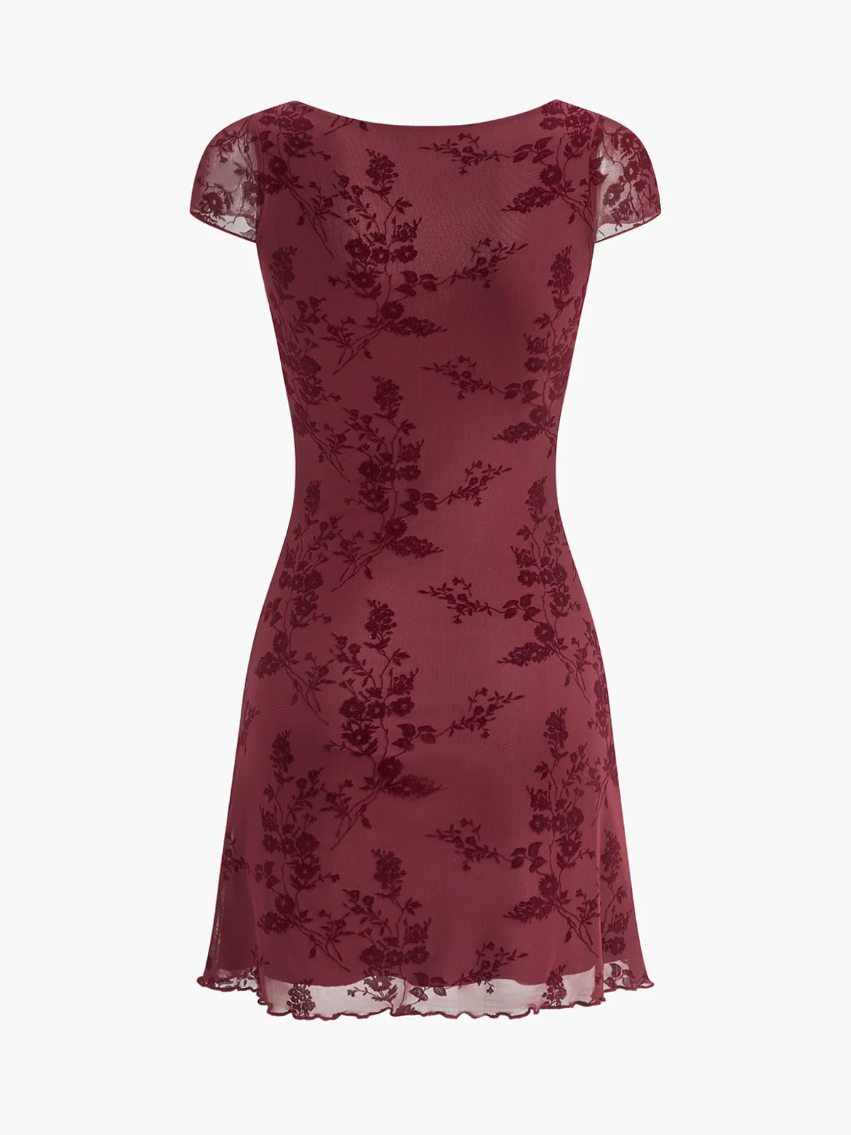 Floral Ruffle Hem Tie-Front Dress - Takermore