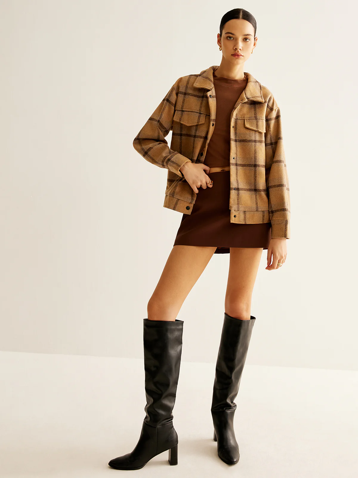 Wool-Blend Checked Jacket - Takermore