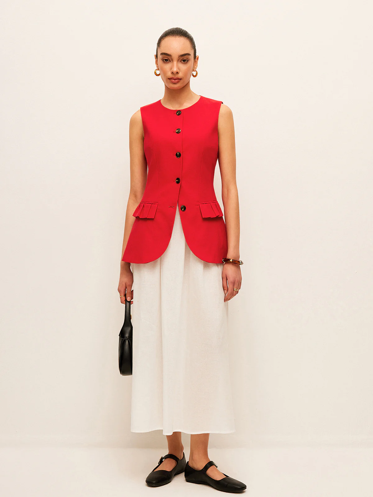 Cotton & Linen Buttoned Vest - Takermore