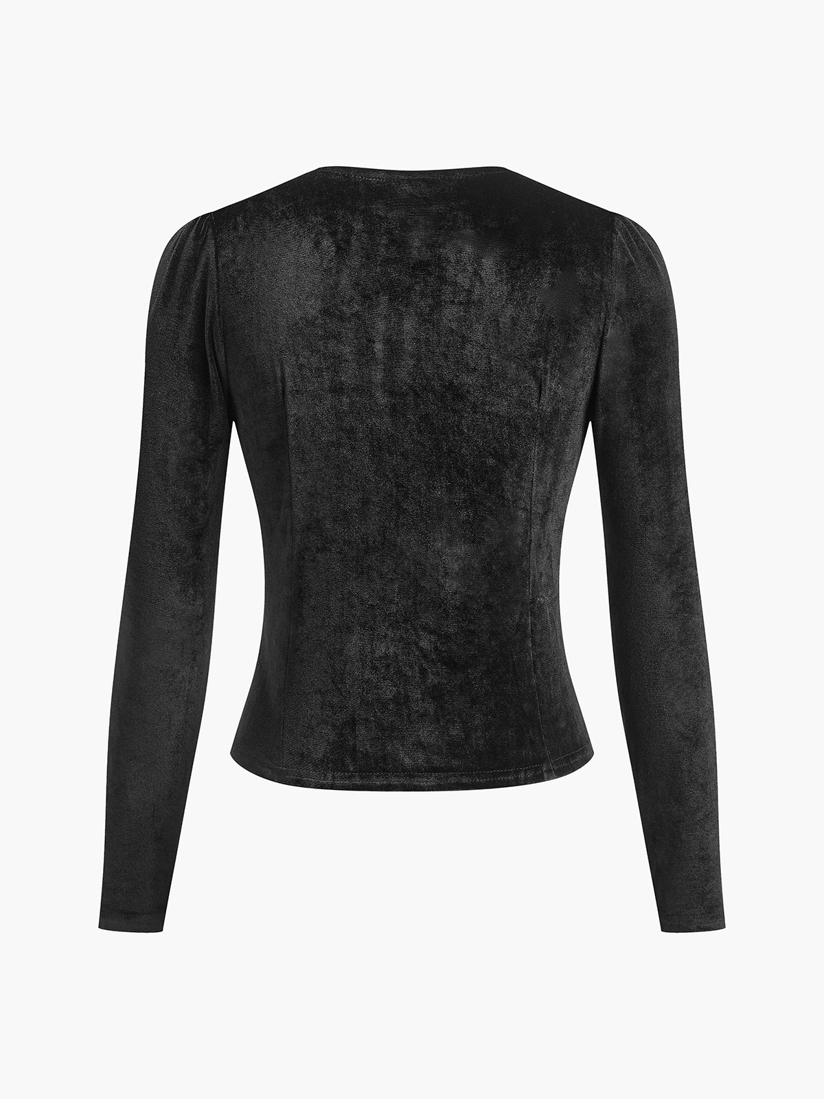 Velvet Split Button Top - Takermore